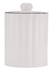Style Sisters White Ribbed Coffee Sugar Canister - Image 4 of 4