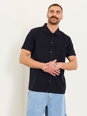 FatFace Ayr Navy Ribbed Shirt - Image 1 of 6
