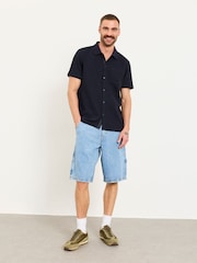 FatFace Ayr Navy Ribbed Shirt - Image 3 of 6