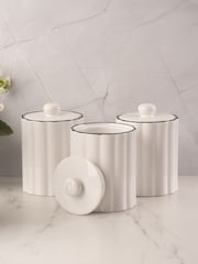 Style Sisters White Ribbed Coffee Coffee Canister - Image 1 of 4