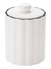 Style Sisters White Ribbed Coffee Tea Canister - Image 3 of 4