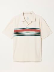 FatFace Sutton Oatmeal Textured Chest Stripe Polo - Image 6 of 6