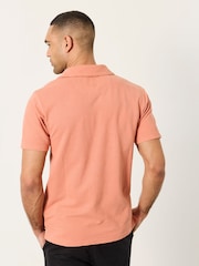 FatFace Albury Coral Pink Textured Polo Shirts - Image 2 of 5