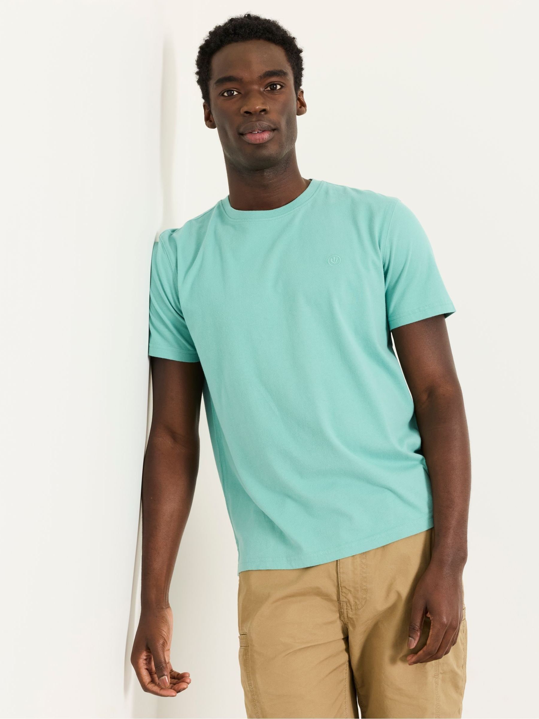 Fat Face Men's Light Teal Fatface Lulworth Short Sleeve T-Shirt