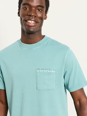 Γαλαζοπράσινο - FatFace Embroidered Pocket Tshirt - Εικόνα 3 από 6