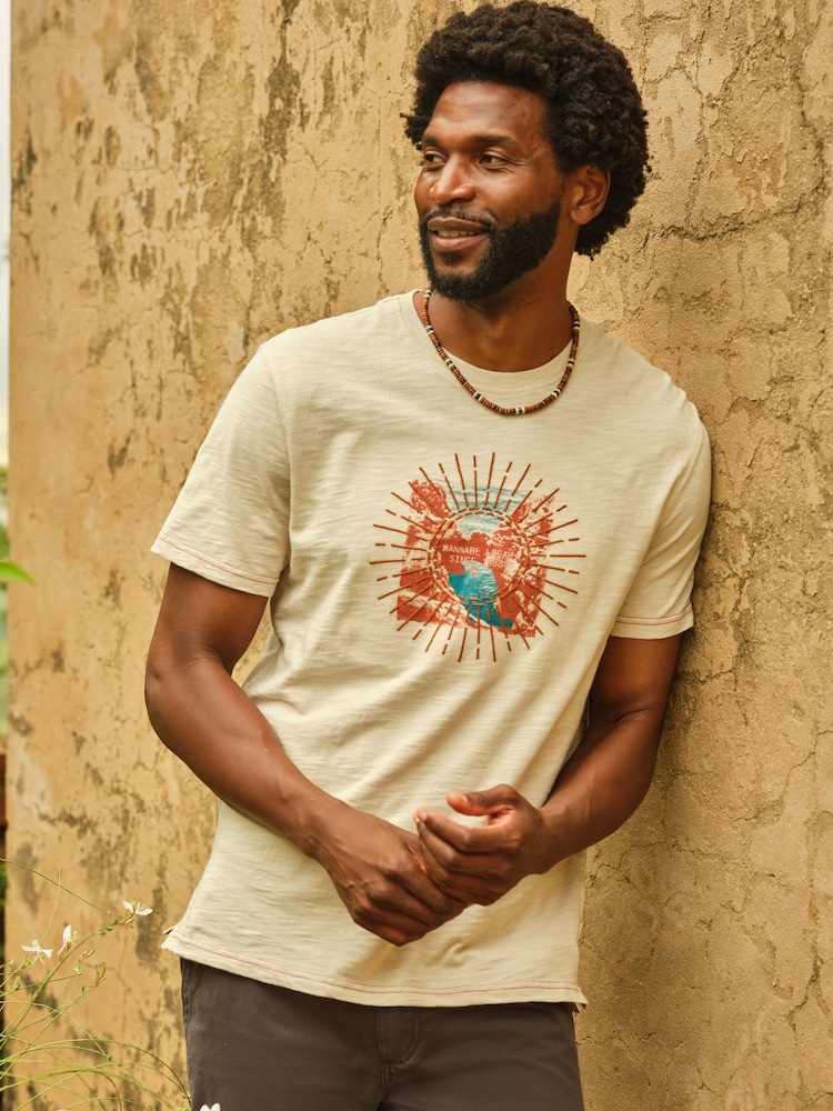 FatFace Natural Wannabe Local Graphic T-shirt - Image 1 of 5