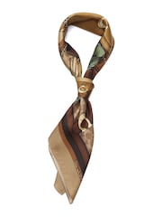 COACH Brown Stacked Tabby Printed Silk Square Scarf - Image 2 of 4