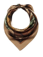 COACH Brown Stacked Tabby Printed Silk Square Scarf - Image 3 of 4