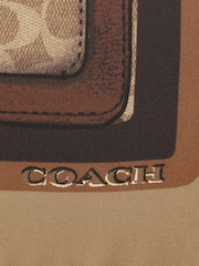 COACH Brown Stacked Tabby Printed Silk Square Scarf - Image 4 of 4