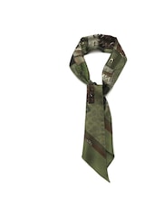 COACH Green Stacked Tabby Printed Wide Silk Skinny Scarf - Image 3 of 4