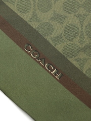 COACH Green Stacked Tabby Printed Wide Silk Skinny Scarf - Image 4 of 4