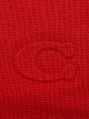 COACH Red Embossed Knit Muffler - Image 4 of 4