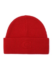 COACH Red Embossed C Knit Beanie - Image 2 of 4