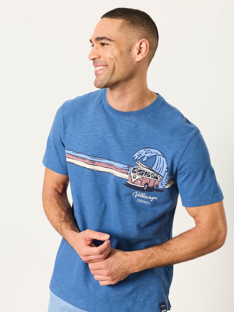 FatFace French Navy VW Wave Graphic Tshirt - Image 1 of 6