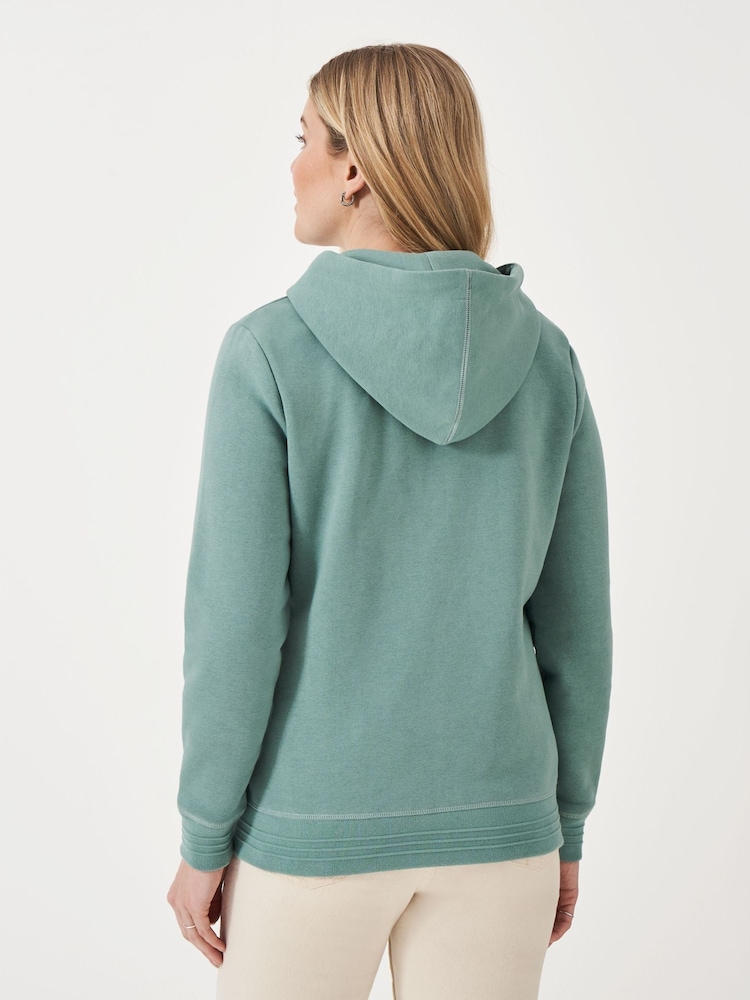 Crew Clothing Green Heritage Zip Through Hoodie - Image 2 of 5