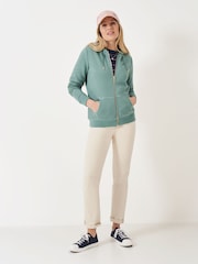 Crew Clothing Green Heritage Zip Through Hoodie - Image 3 of 5