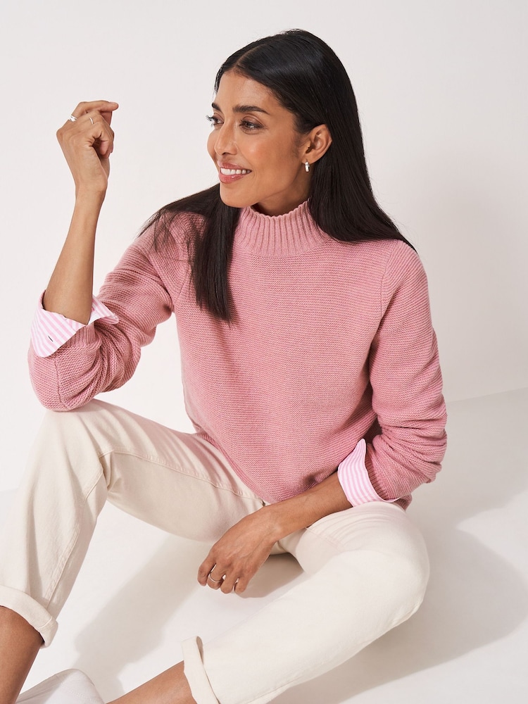 Crew Clothing Pink Harmony Links Crew Neck Jumper - Image 1 of 5