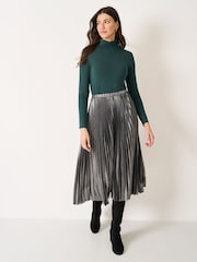 Crew Clothing Green Modal Blend Second Skin Roll Neck Top - Image 3 of 5