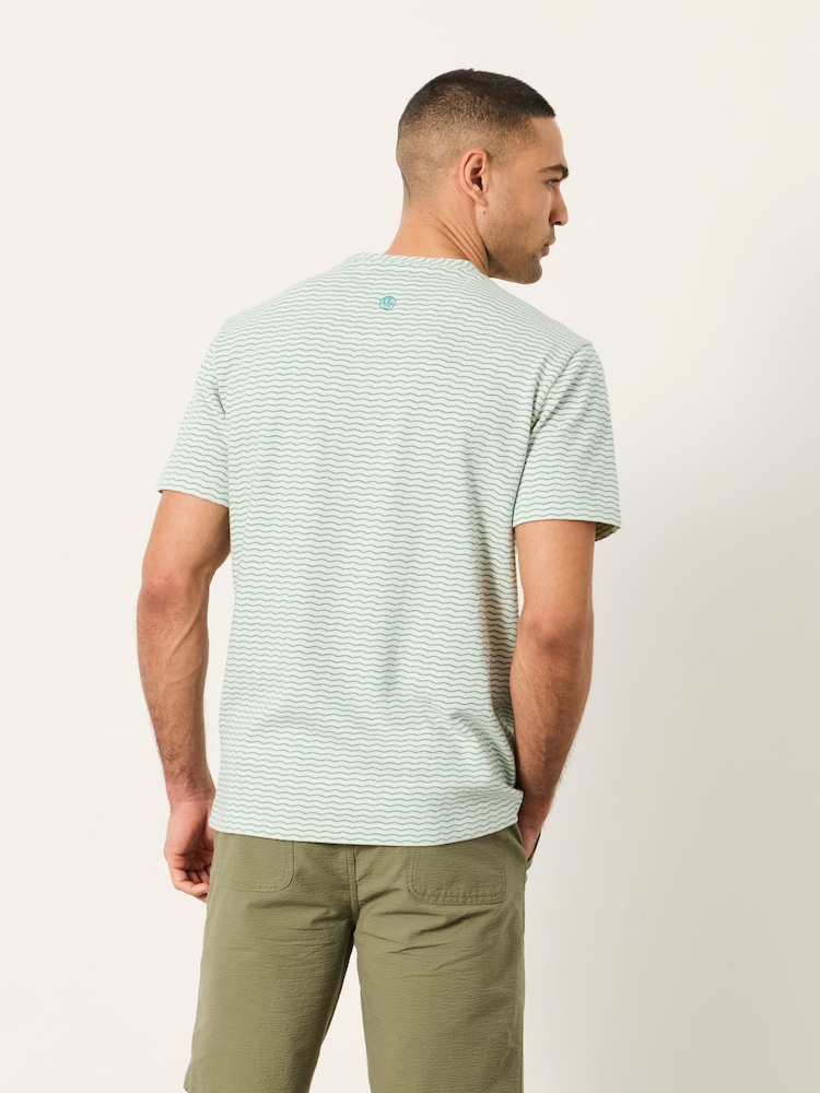 FatFace Natural Short Sleeve Jacquard Stripe Tshirt - Image 2 of 5 FatFace Natural Short Sleeve Jacquard Stripe Tshirt - Image 2 of 5