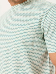 FatFace Natural Short Sleeve Jacquard Stripe Tshirt - Image 3 of 5