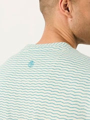 FatFace Natural Short Sleeve Jacquard Stripe Tshirt - Image 4 of 5