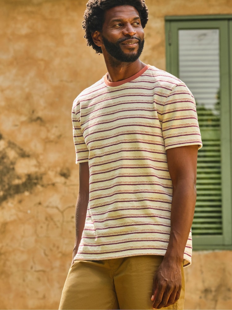 FatFace Marden Terracotta Stripe Tshirt - Image 1 of 8