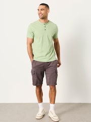 FatFace Mint Green Short Sleeve Woodside Henley - Image 3 of 5