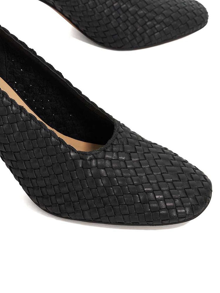 Dune London Black Admired Woven Round Toe Courts - Image 6 of 6