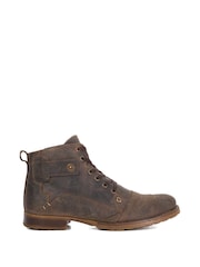 Dune London Brown Simon Wf Seam Detail Lace Boots - Image 1 of 5