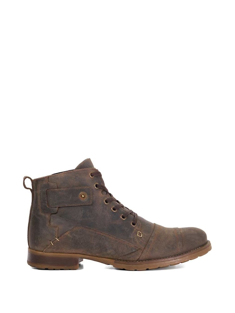 Dune London Brown Simon Wf Seam Detail Lace Boots - Image 1 of 5 Dune London Brown Simon Wf Seam Detail Lace Boots - Image 1 of 5