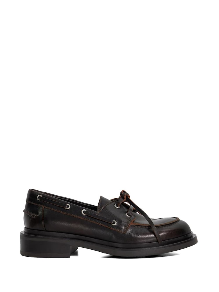 Dune London Brown Giigee Boat Shoe Loafers - Image 1 of 5