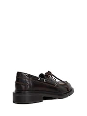 Dune London Brown Giigee Boat Shoe Loafers - Image 3 of 5