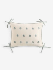 Blue 50 x 30cm Embellished Floral Cushion - Image 3 of 5