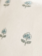 Blue 50 x 30cm Embellished Floral Cushion - Image 5 of 5