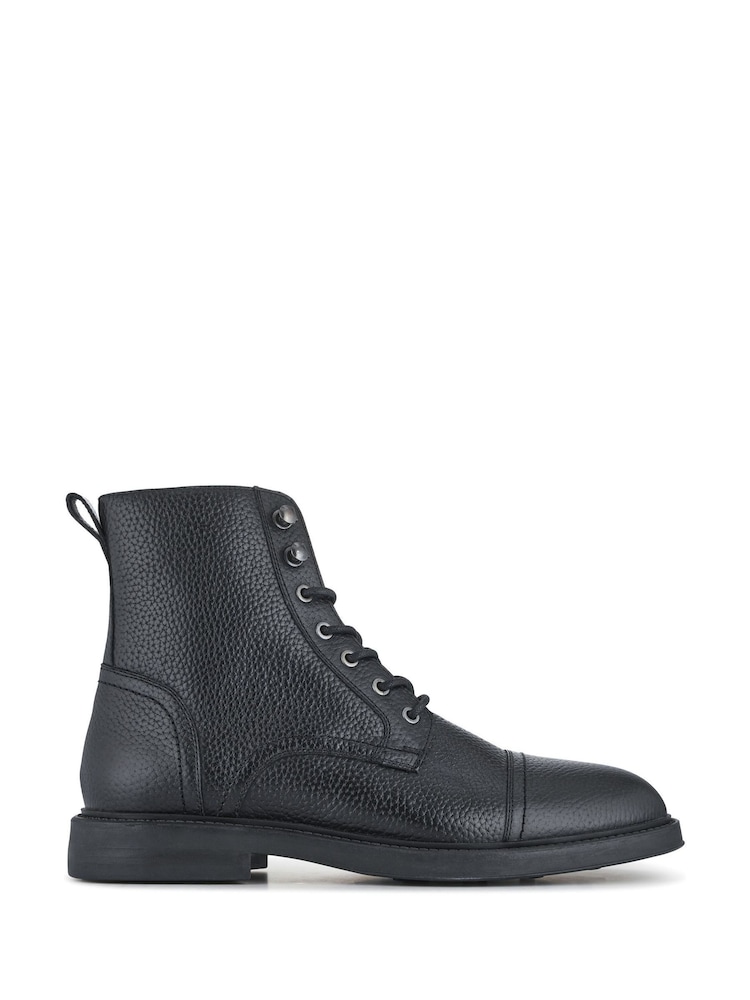 Jones Bootmaker Black Davide Leather Wide Fit Military Boots - Image 2 of 5 Jones Bootmaker Black Davide Leather Wide Fit Military Boots - Image 2 of 5