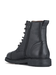 Jones Bootmaker Black Davide Leather Wide Fit Military Boots - Image 4 of 5