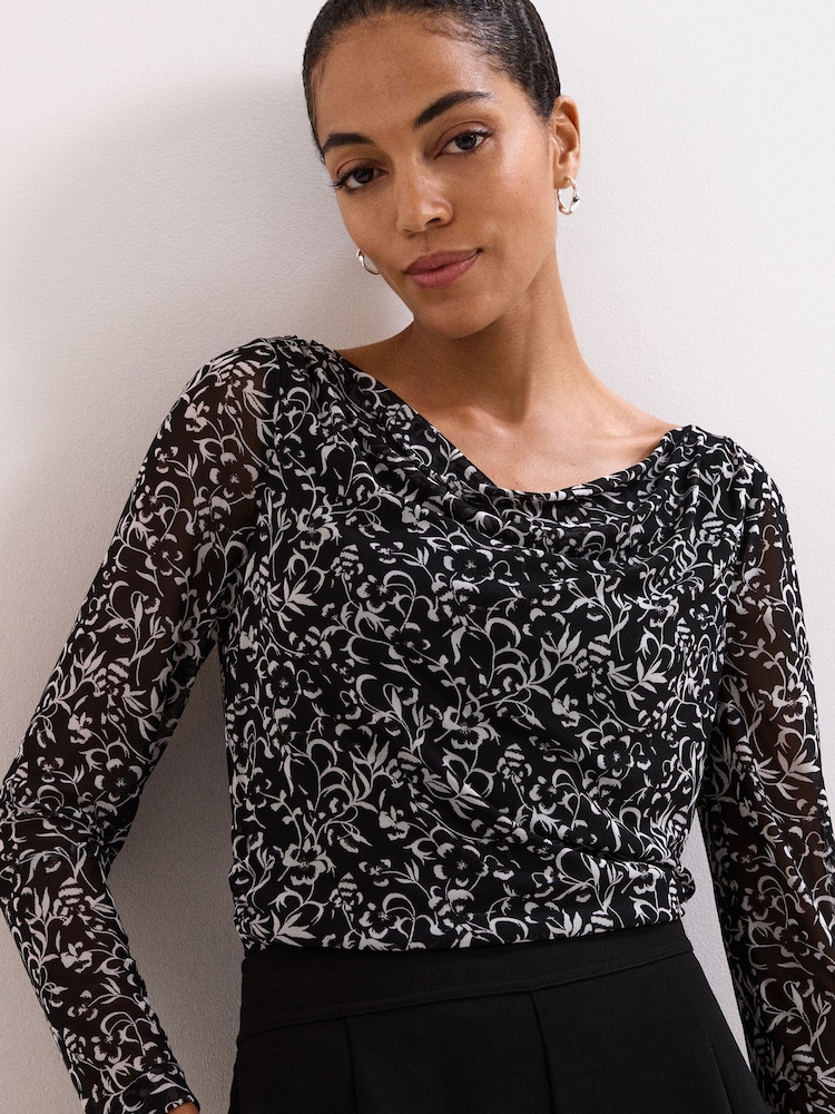 Phase Eight Black Tammy Cowl Neck Top - Image 1 of 7