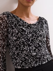 Phase Eight Black Tammy Cowl Neck Top - Image 4 of 7