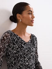 Phase Eight Black Tammy Cowl Neck Top - Image 5 of 7