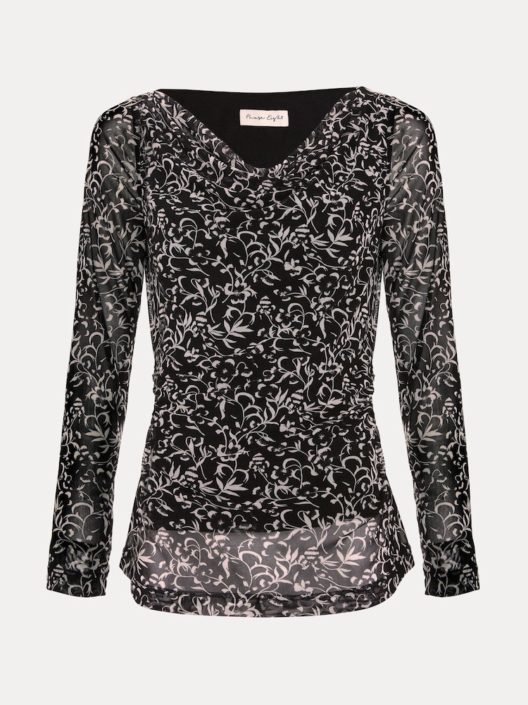 Phase Eight Black Tammy Cowl Neck Top - Image 7 of 7