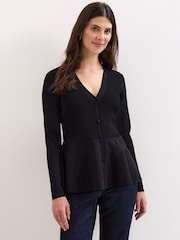 Phase Eight Black Roma Peplum Cardigan - Image 1 of 6