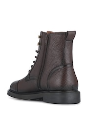 Jones Bootmaker Brown Davide Leather Wide Fit Military Boots - Image 4 of 5