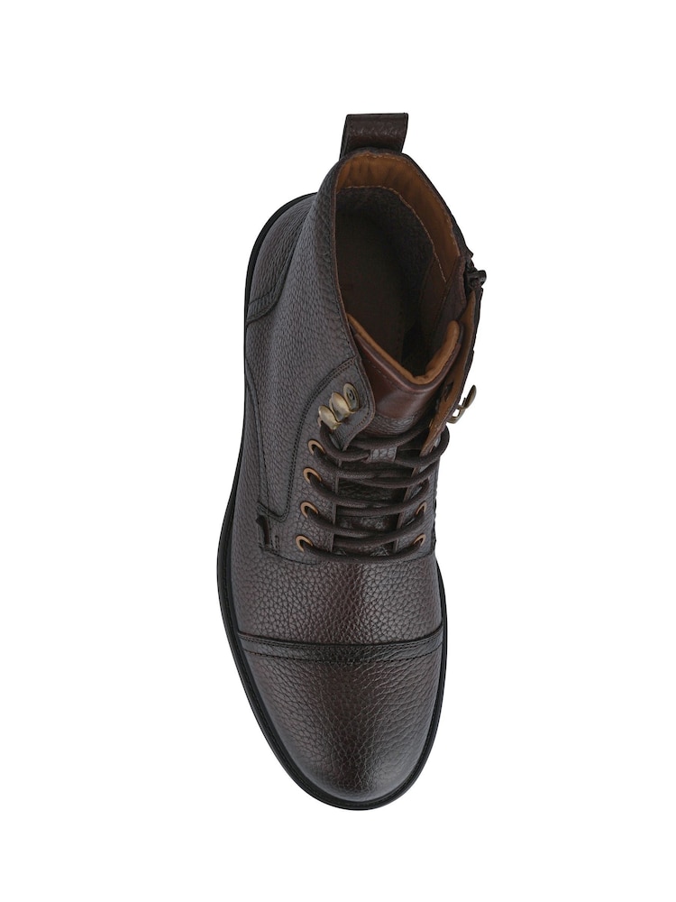 Jones Bootmaker Brown Davide Leather Wide Fit Military Boots - Image 5 of 5 Jones Bootmaker Brown Davide Leather Wide Fit Military Boots - Image 5 of 5