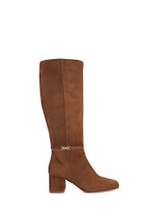 Dune London Brown Sanna Square Toe Smart High Boots - Image 2 of 6