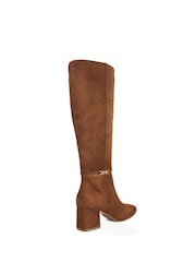 Dune London Brown Sanna Square Toe Smart High Boots - Image 4 of 6