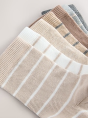 Neutral Cotton Rich Stripe Socks 7 Pack - Image 2 of 3