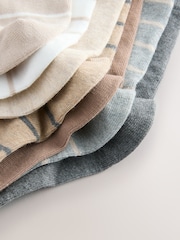 Neutral Cotton Rich Stripe Socks 7 Pack - Image 3 of 3