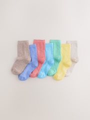 Twist Brights Cotton Rich Fine Rib Socks 7 Pack - Image 1 of 3