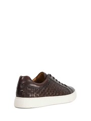 Dune London Brown Tj Woven Lace-Up Trainers - Image 4 of 6