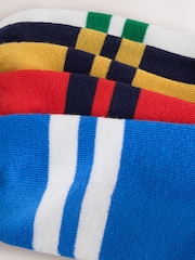 Varsity Stripe Cushioned Footbed Cotton Rich Ribbed Tipped Socks 5 Pack - Image 3 of 3